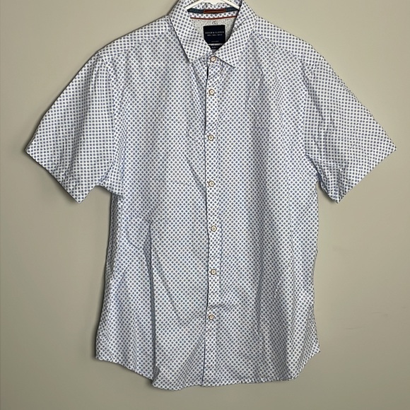 Denim & Flower Ricky Singh Slim Fit Casual Button Down Short Sleeve- size Large - Picture 1 of 12